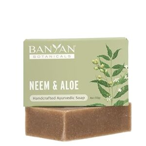 Banyan Botanicals Neem & Aloe Soap – Calming and Soothing Soap for Sensitive Skin